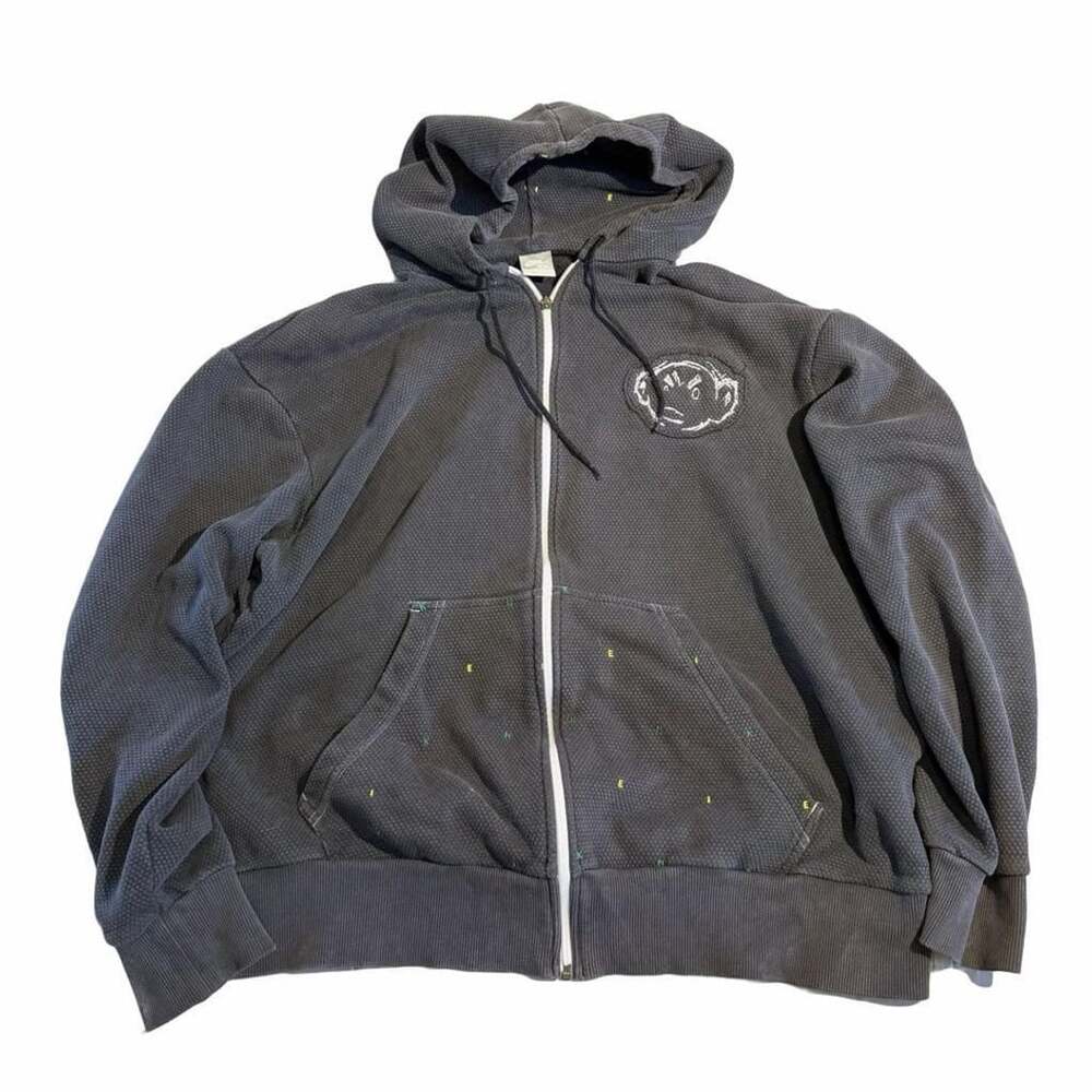 Nike Full Zip Hoodie Size XXL Dark Gray Textured Graphic